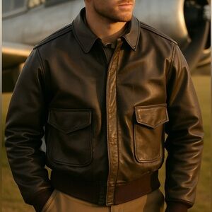 Vintage Cooper Commemorative A-2 Leather Bomber Flight Jacket Men’s